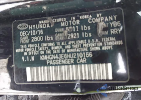 2017 Genesis G80 3.8 z USA, uszkodzony, nr VIN KMHGN4JE6HU210166